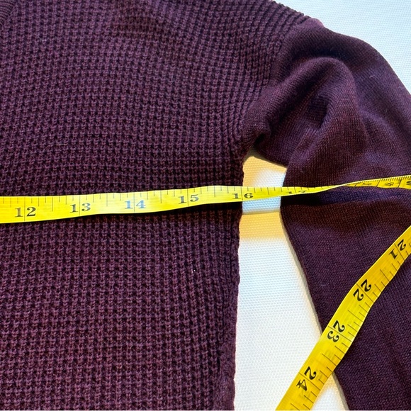 LULULEMON The Sweater Life Heather Bordeaux Drama V neck Knit Sweater. Size 2 XS - Picture 7 of 11